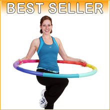 Load image into Gallery viewer, Large 41.5" Weighted Hula Hoop - Rainbow Colors for Adults - GS Certified