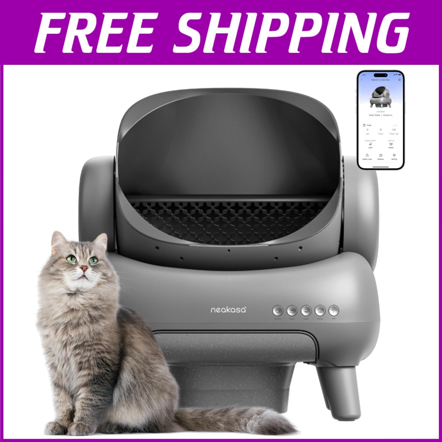 Self-Cleaning Odor-Free Cat Litter Box with Trash Bags for Busy Cat Owners