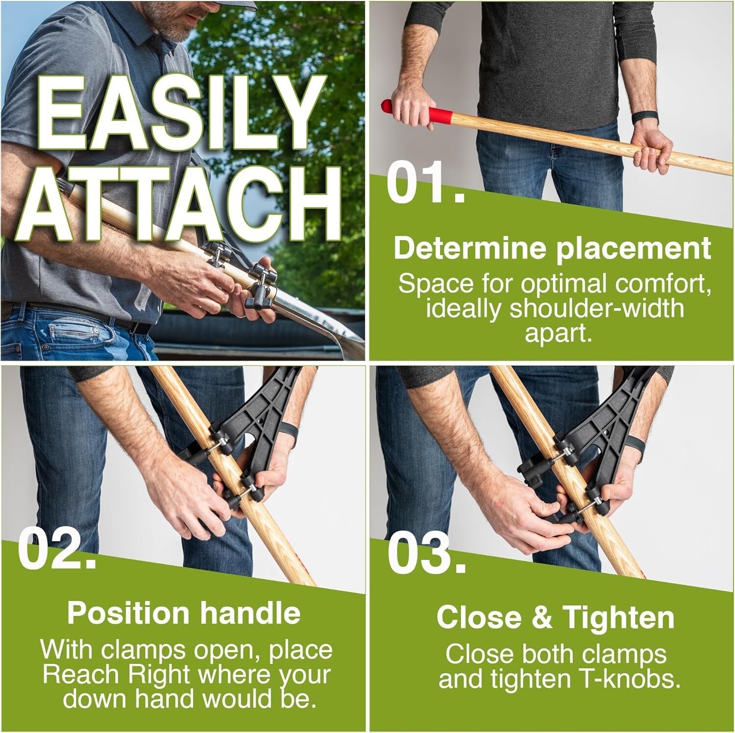 Foldable Back Saver Handle Attachment - Ergonomic Solution for Gardening Tools