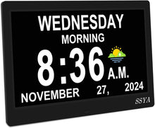 Load image into Gallery viewer, Dementia Clock for Seniors - 11.5'' Digital Calendar Alarm Clock with 12 Alarms