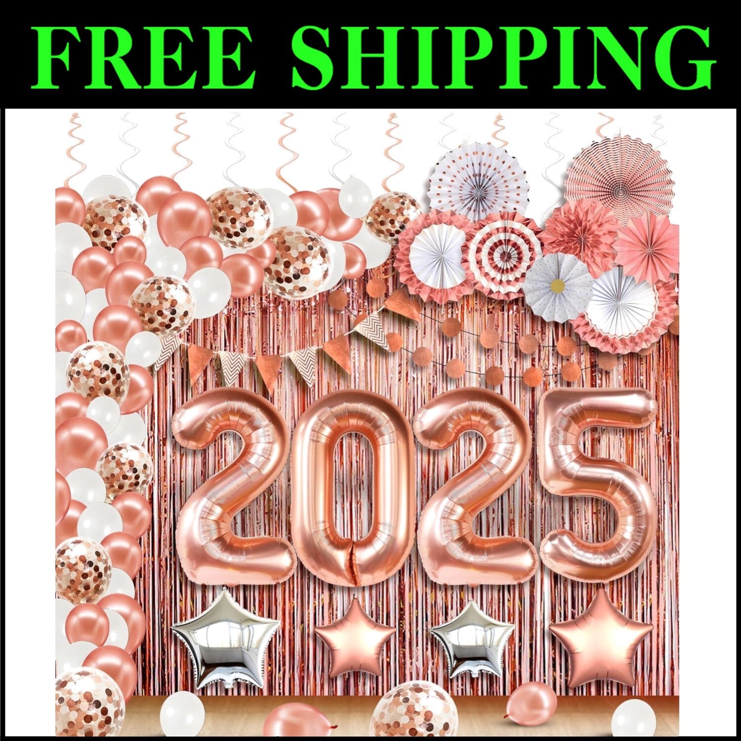 Giant 40-Inch 2025 Balloons with Fringe Backdrop for Ultimate Grad Celebration