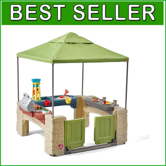 All-Around Playtime Patio & Canopy - Toddler Kitchen Playset with Water Table