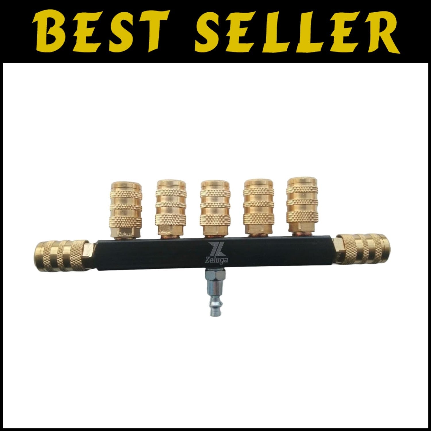 Multi-Compatible 7-Way Brass Air Manifold with Enhanced Air Line Functionality