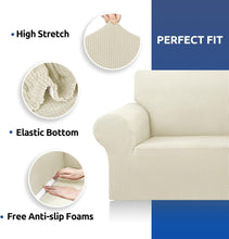Load image into Gallery viewer, Wrinkle-Resistant Stretch Sofa Slipcover - Beige for Kids and Pet-Friendly Homes