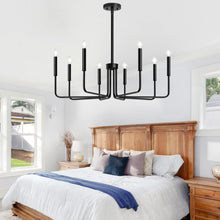 Load image into Gallery viewer, Elegant 8-Light Black Chandelier - Ideal for Foyer, Entryway, and Dining Areas