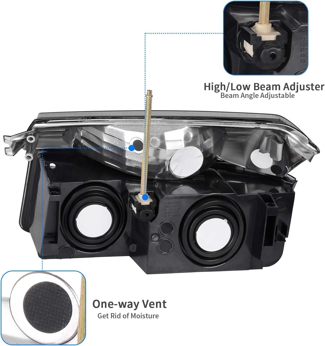 Direct Fit Headlight Assembly with Amber Reflector for Chevy Avalanche 2002-2006