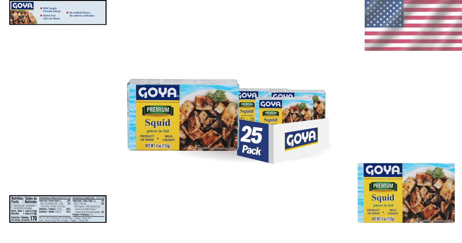 Ready-to-Eat Squid Pieces in Ink, 4oz Pack - Ideal for Quick Gourmet Meals