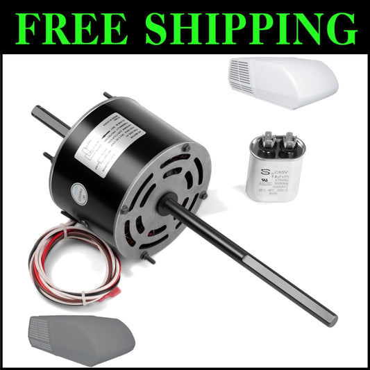RV Air Conditioner Motor with Capacitor - Direct Replacement for Coleman Mach