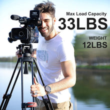 Load image into Gallery viewer, Ultra-Smooth Heavy Duty Tripod Stand for Cameras and Telescopes, 33lbs Capacity