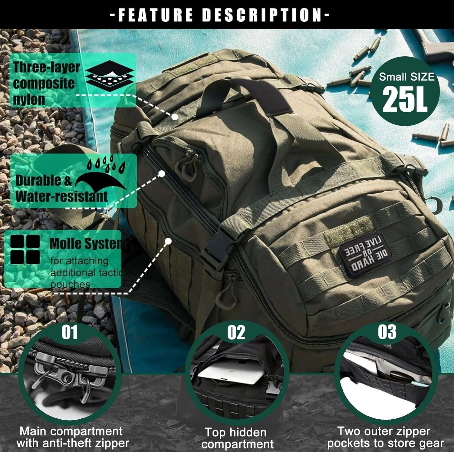 Extra Large 25L Waterproof Duffle Bag - Ideal for Gym, Travel & Outdoor