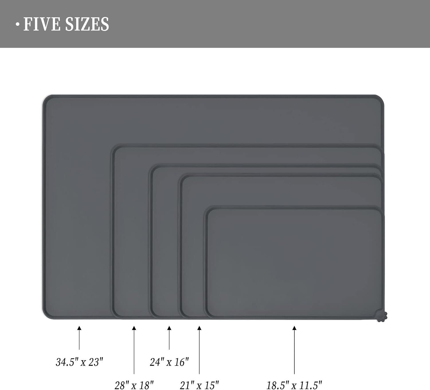 Durable Silicone Pet Feeding Mat - Anti-Spill Design for Dogs & Cats 32" x 24"