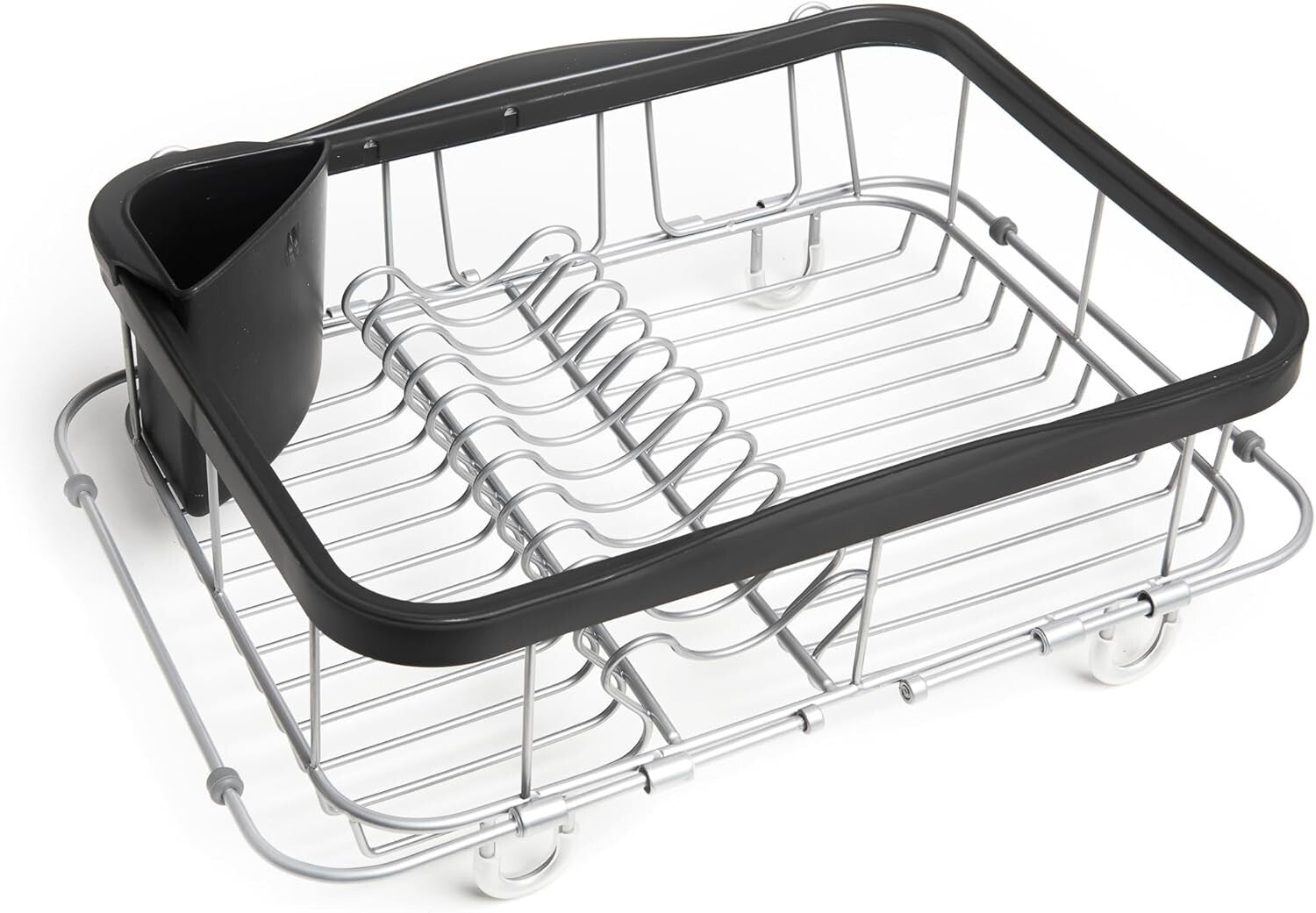 Stylish Sink Drying Rack with Cup Holders - Durable & Compact Kitchen Solution