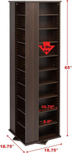 Load image into Gallery viewer, Espresso 4-Sided Revolving Media Storage Cabinet – Space-Saving Tower