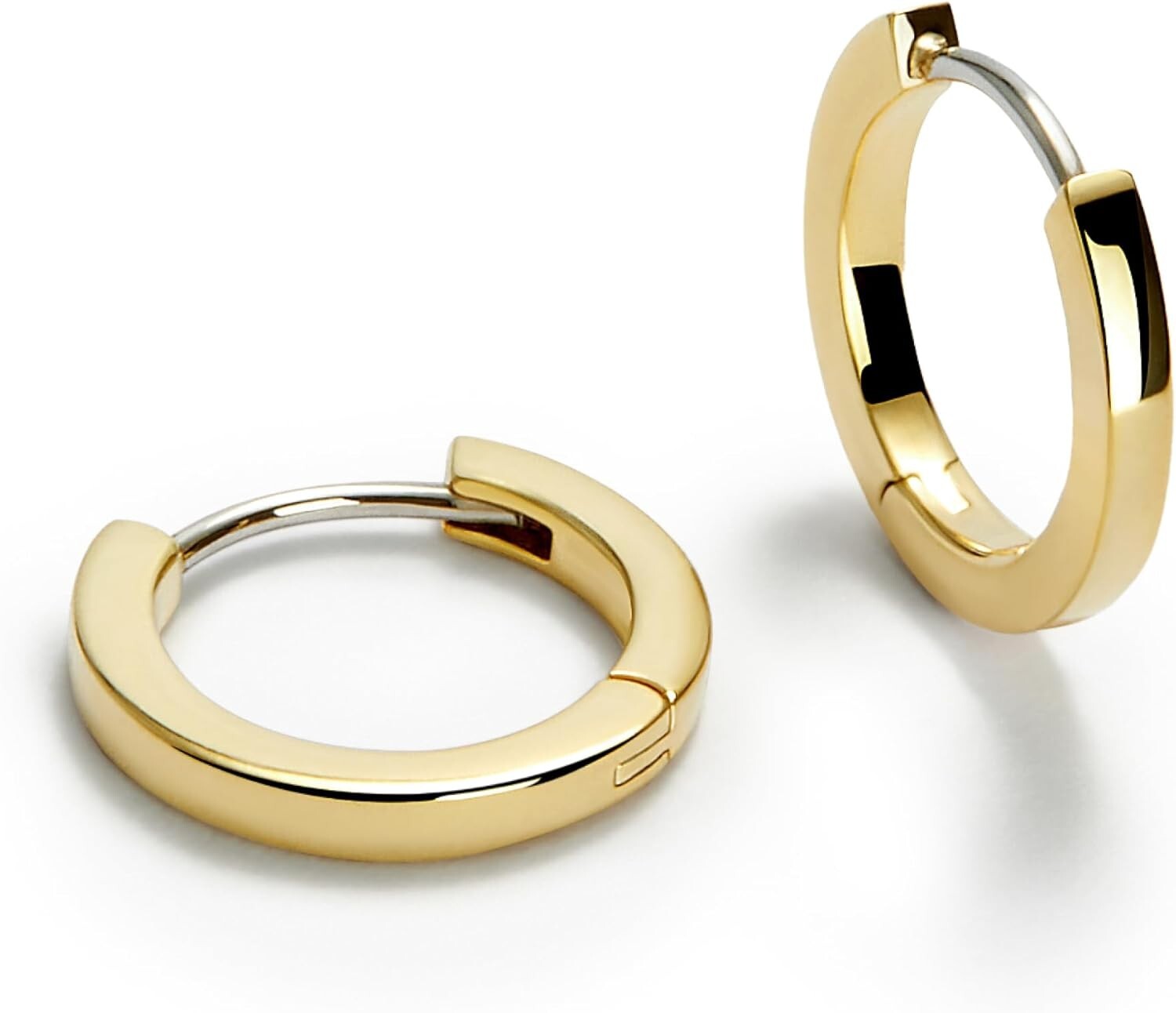 Chic Water-Resistant Huggie Hoop Earrings - 14K Gold Plated for Lasting Shine