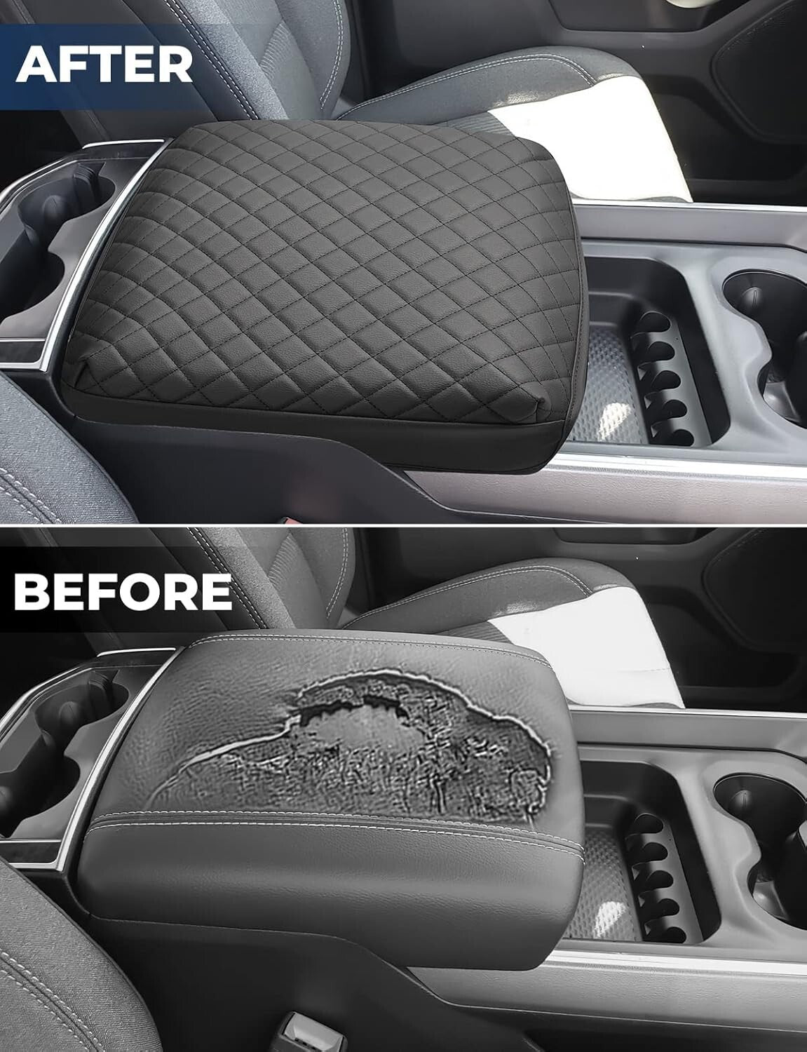 Customized Leather Center Console Armrest Cover - Easy Install & Full Protection