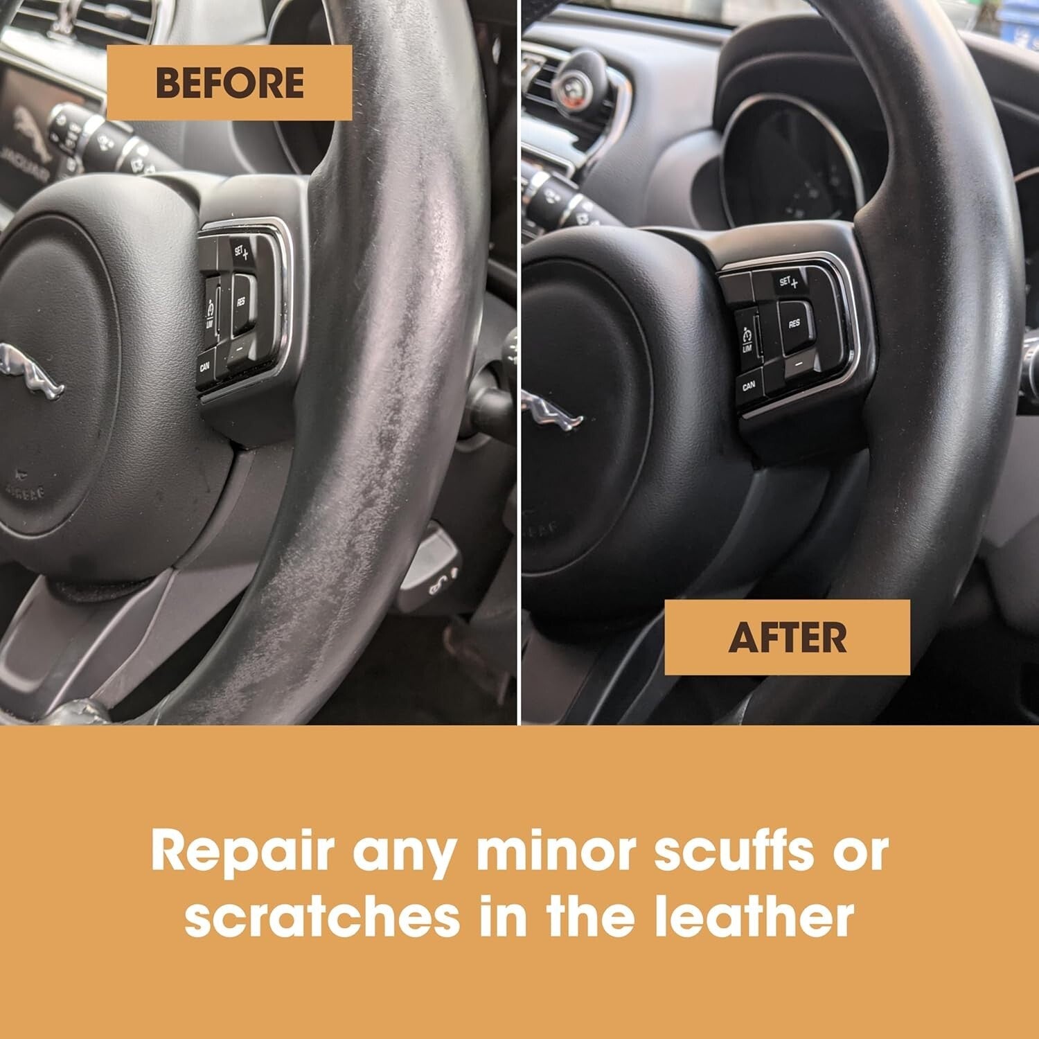 All-in-One Leather Steering Wheel Repair Kit - Professional Quality Results