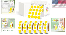 Load image into Gallery viewer, Self-Adhesive Round Dot Stickers - 1/2 Inch Yellow Labels for Any Occasion