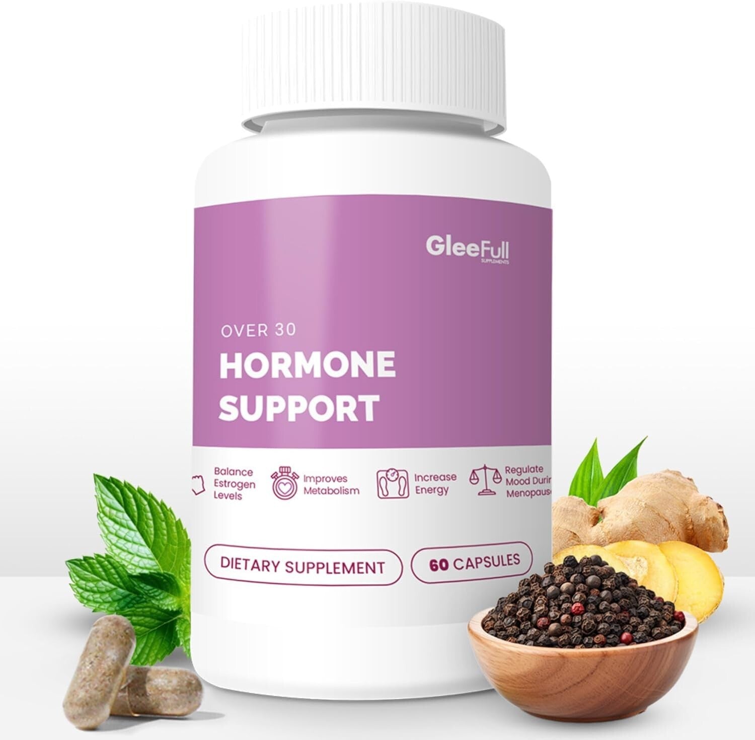 Easy-to-Swallow Over 30 Menopause Support: All-Natural Hormone Balance Capsules