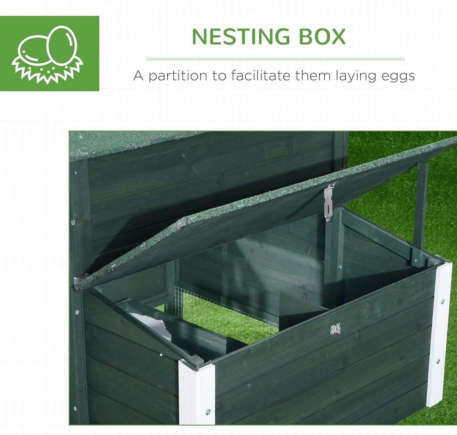 Eco-Friendly 84" Chicken Coop with Water-Resistant Roof - Perfect for All Breeds
