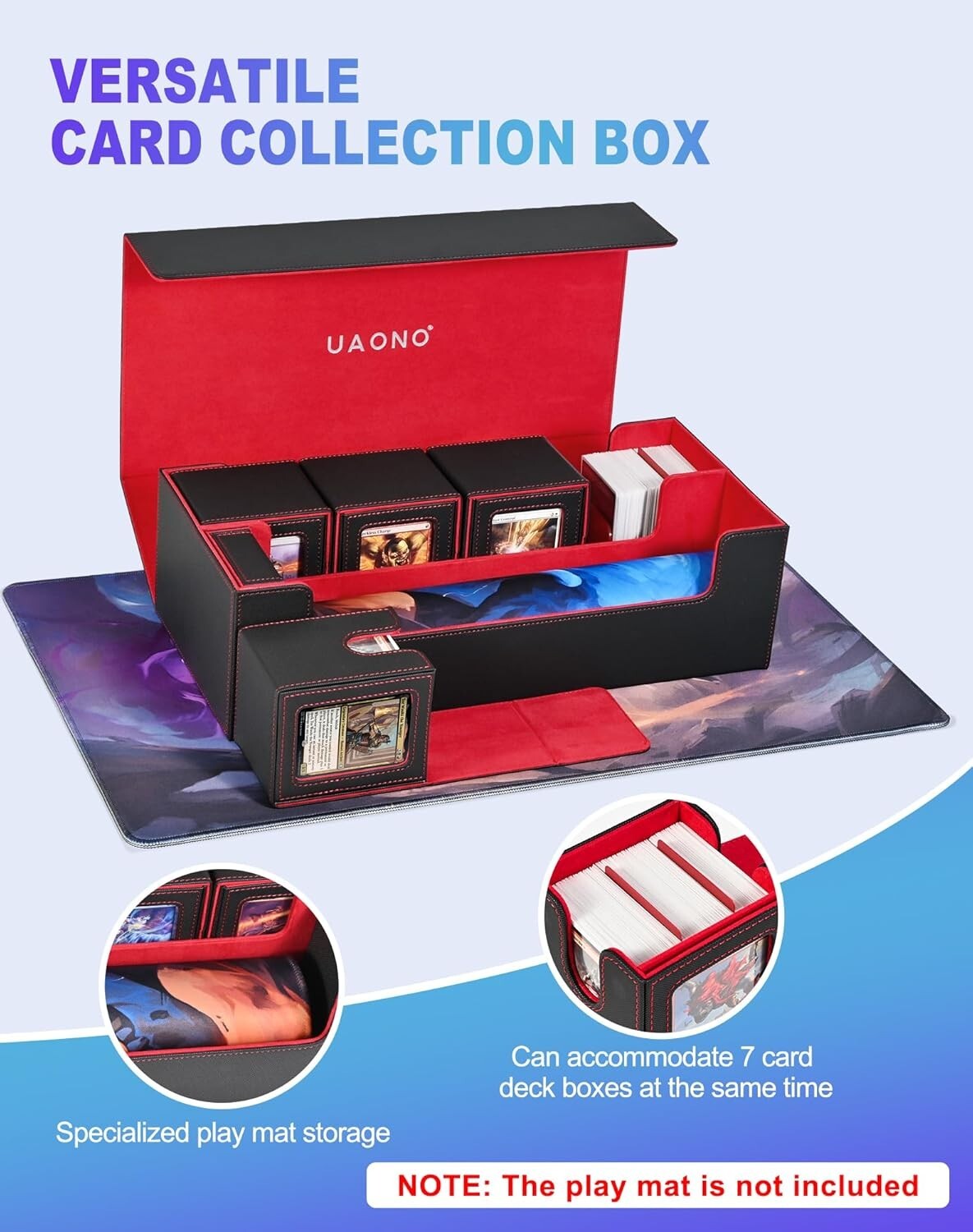 Portable 5 in 1 Card Deck Case with Magnetic Closure - For All Trading Cards