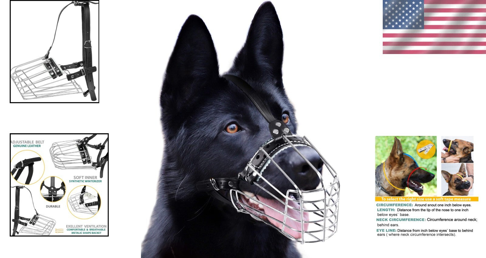 Comfortable Wire Basket Muzzle for Large Dogs - Ideal for Grooming & Outdoor Use