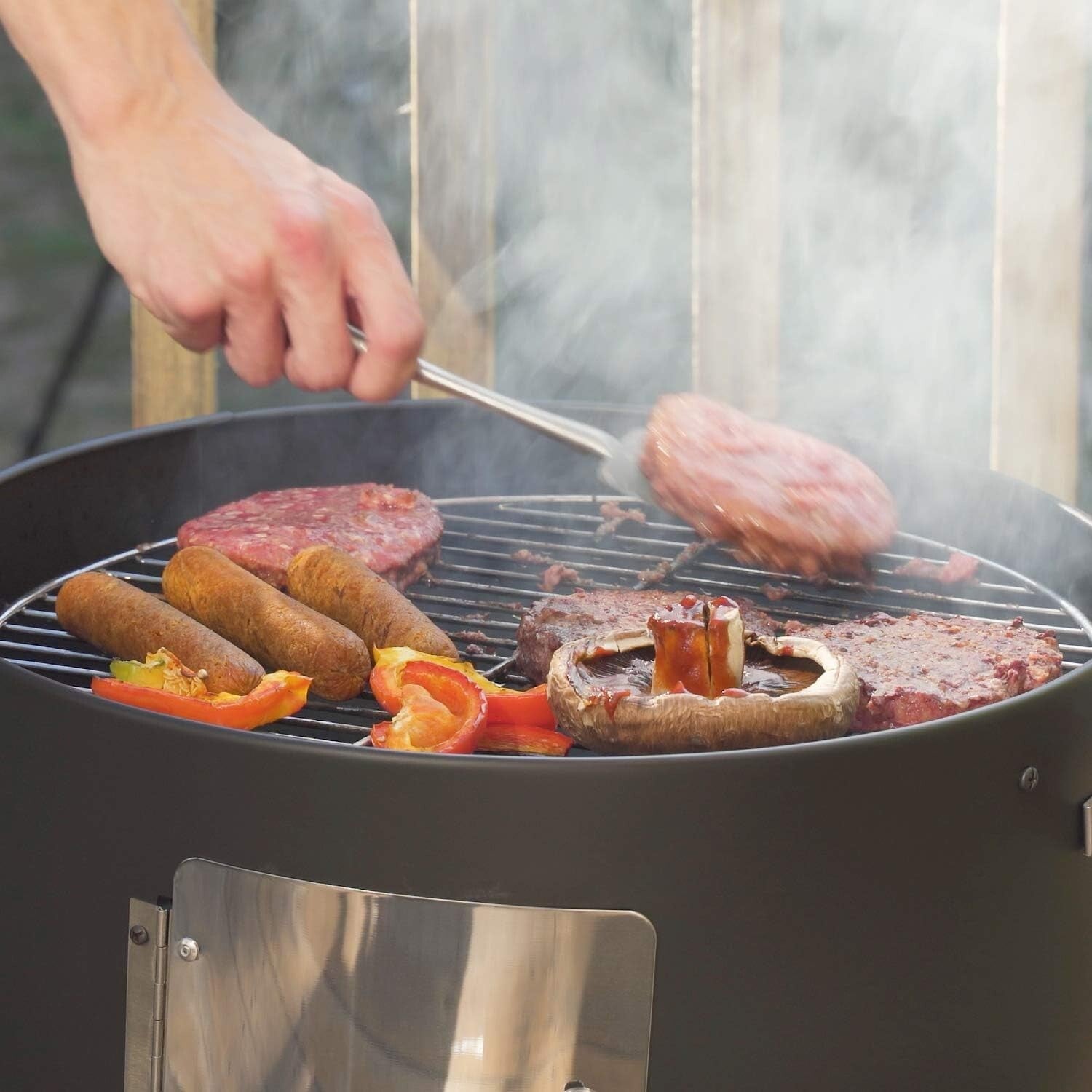 Dual Access 17 Inch Heavy-Duty Charcoal Smoker - Perfect for Every Grill Master