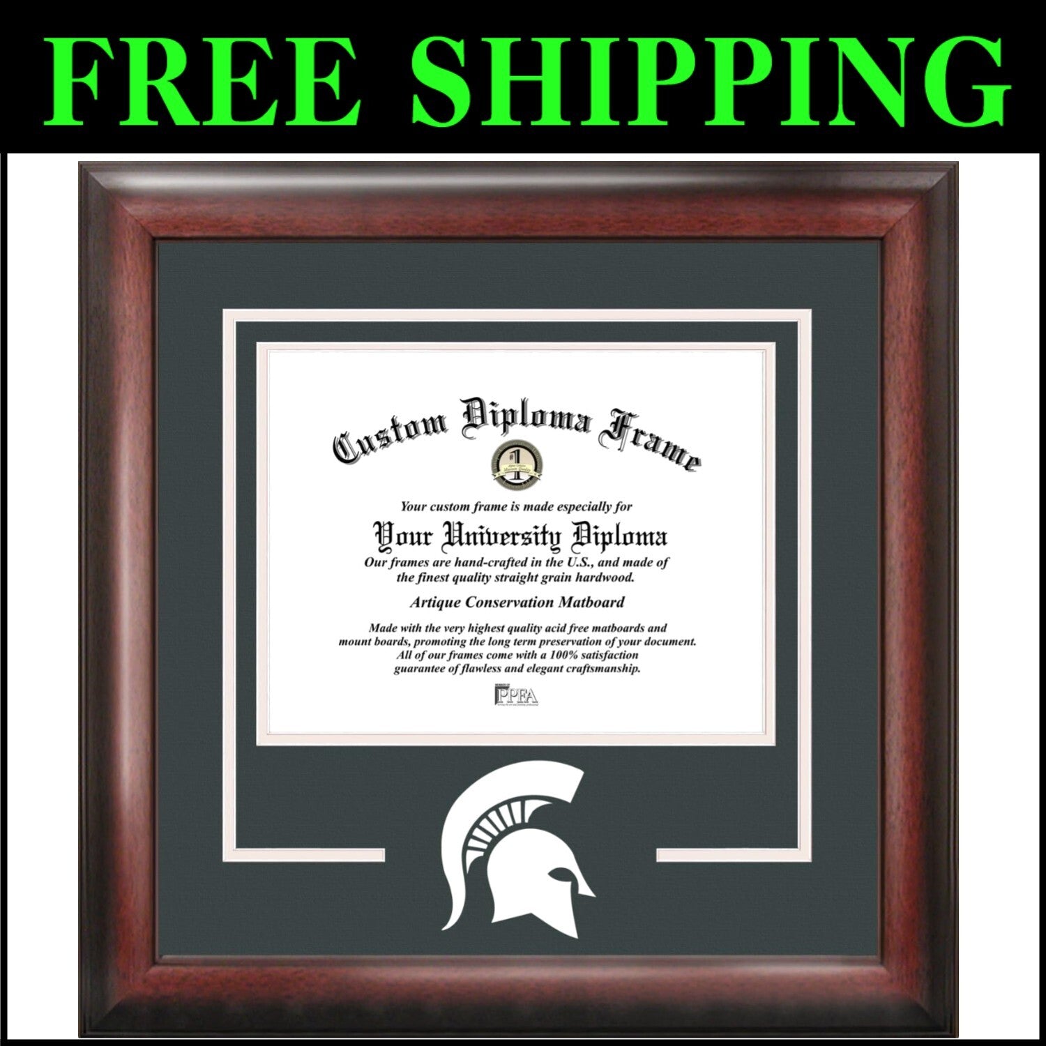 Michigan State Spartans NCAA Diploma Frame – Hand-Crafted School Spirit Display
