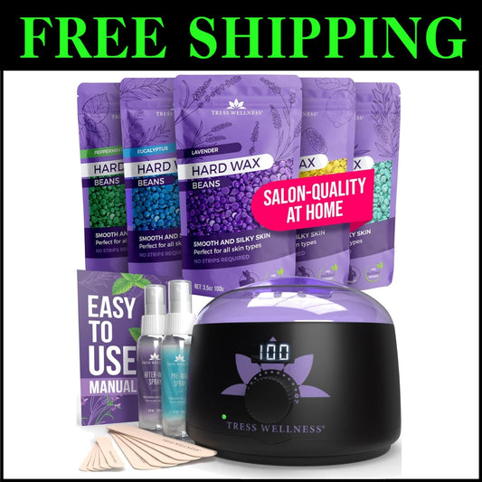 All-in-One Brazilian Waxing Kit for Sensitive Skin - Digital Display & Easy Use