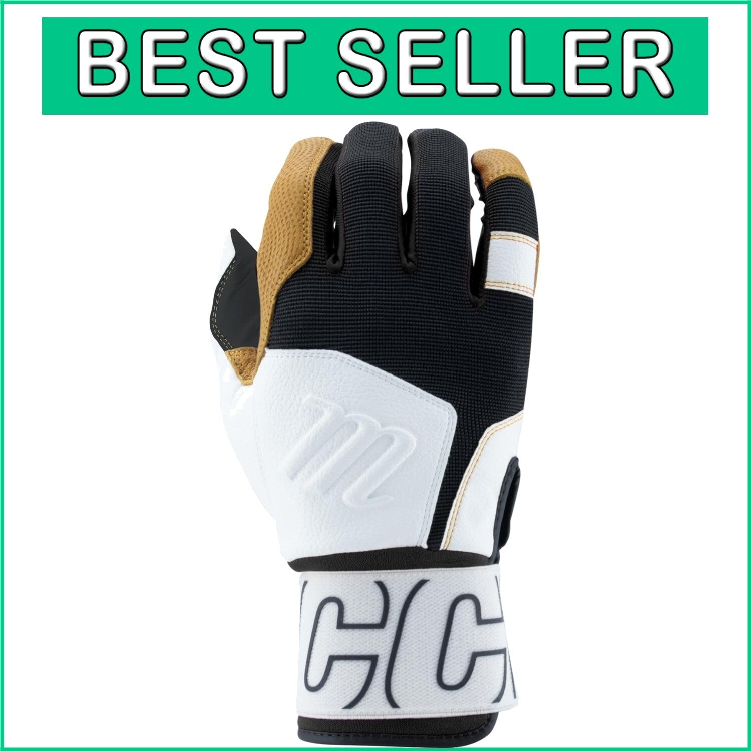 Durable Blacksmith Full Wrap Adult Batting Gloves - Leather, Padded Comfort
