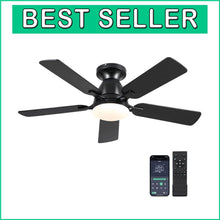 Load image into Gallery viewer, Low Profile 5-Blade Ceiling Fan with Lights - App &amp; Remote Controlled Elegance