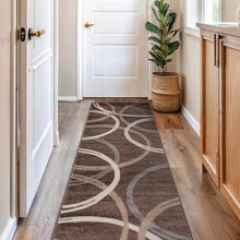 Load image into Gallery viewer, Stylish 2'7" x 6' Brown Area Rug, Soft Polypropylene, Perfect for Indoor Living