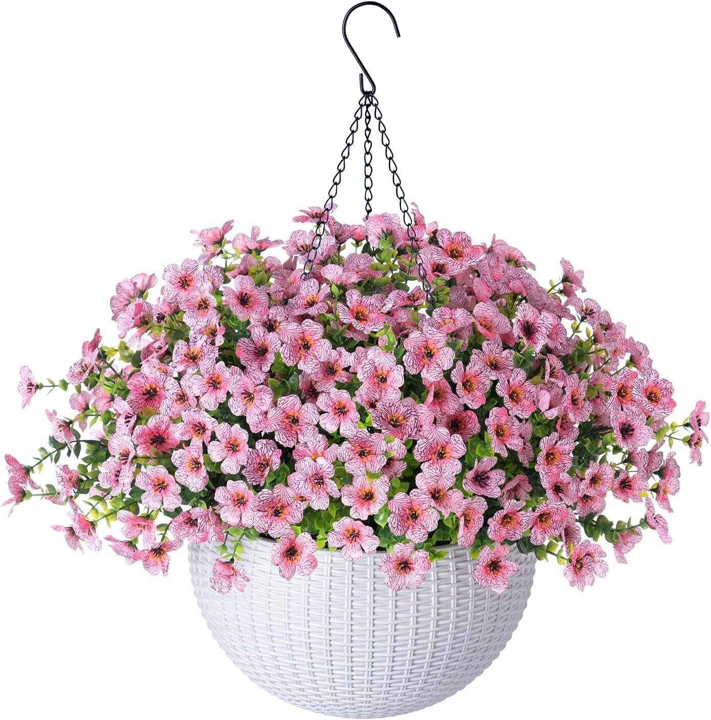 Elegant Silk Daisy Hanging Basket - Perfect for Year-Round Home and Patio Charm