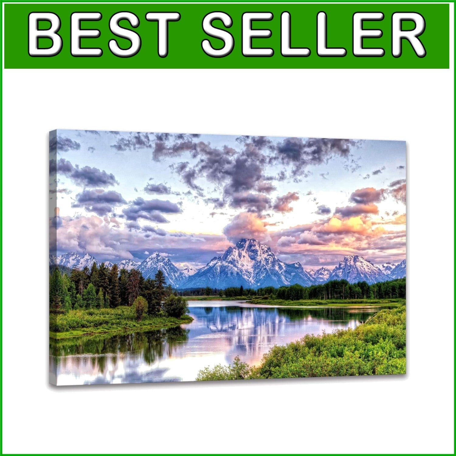 Breathtaking Oxbow Bend National Park Art - 16x24 Framed Canvas for Your Home