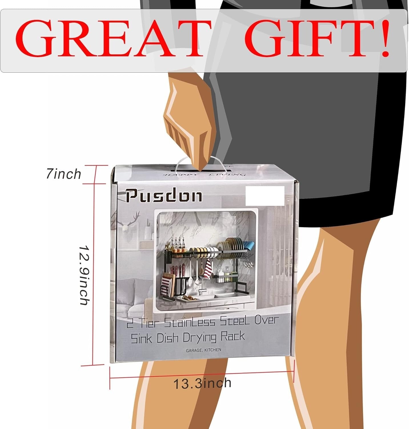 Premium Stainless Steel Dish Rack with Adjustable 2-Tier Design for Kitchen Use