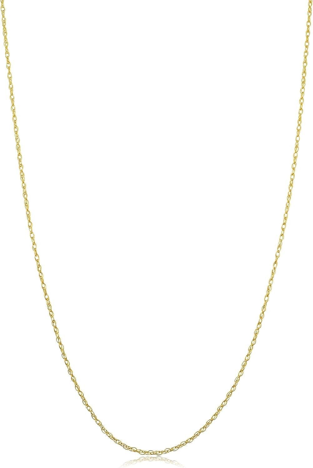 Elegant 10k Yellow Gold Rope Chain Necklace - Lightweight & Tarnish-Proof, 18"