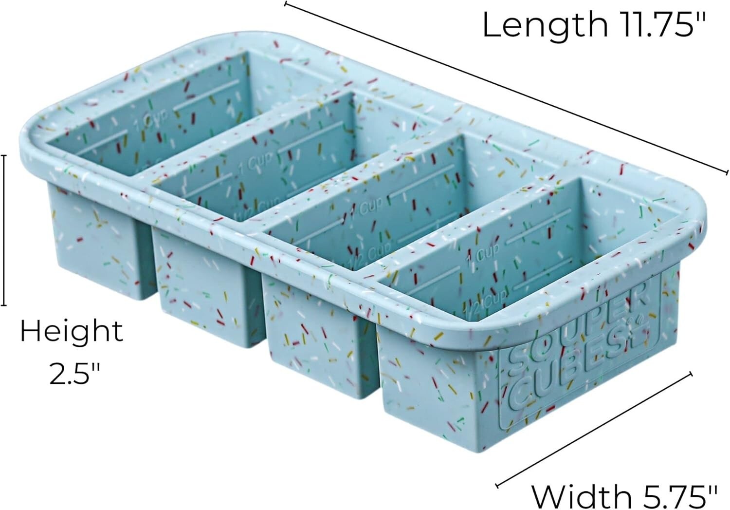 BPA-Free 1 Cup Silicone Freezer Tray with Convenient Lids for Organized Freezing