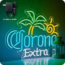Load image into Gallery viewer, Stylish 24" Beer Neon Sign - Ice Blue Acrylic Light with Dimmer &amp; Chain