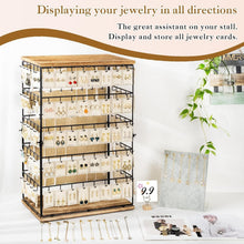 Load image into Gallery viewer, Large Rustic Earring Rack 26" H with 5-Tier Design - Ideal for Selling Jewelry