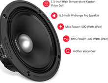 Load image into Gallery viewer, Dynamic 6.5-Inch Car Speakers Pair - 600W Max Output for Superior Sound Quality