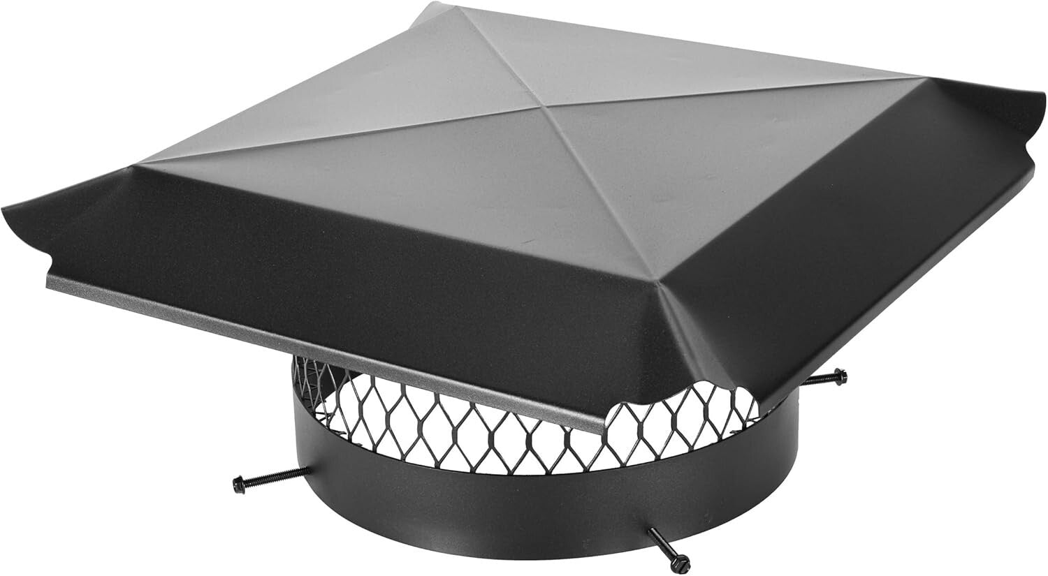 Elegant Black Chimney Cap - 12" Round for Masonry; 7-Year Limited Warranty