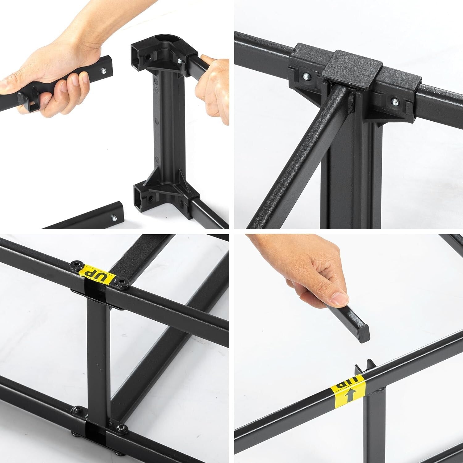 Quick Assembly Full Size 9-Inch Mattress Foundation - Durable Grey Steel Frame