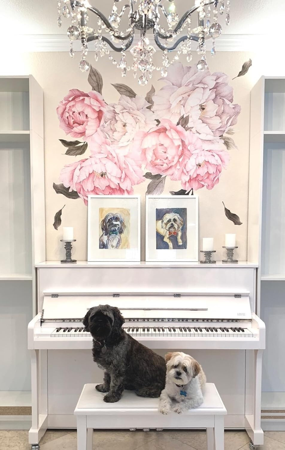 Vibrant Peony Bouquet Removable Wall Decals - Perfect for Bedroom and Nursery