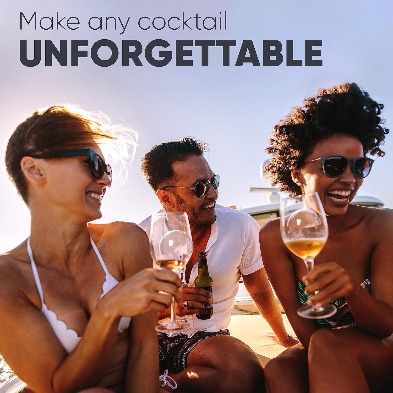 BPA-Free Silicone Ice Ball Mold: 8 Crystal Clear 2.4" Ice Balls for Any Beverage