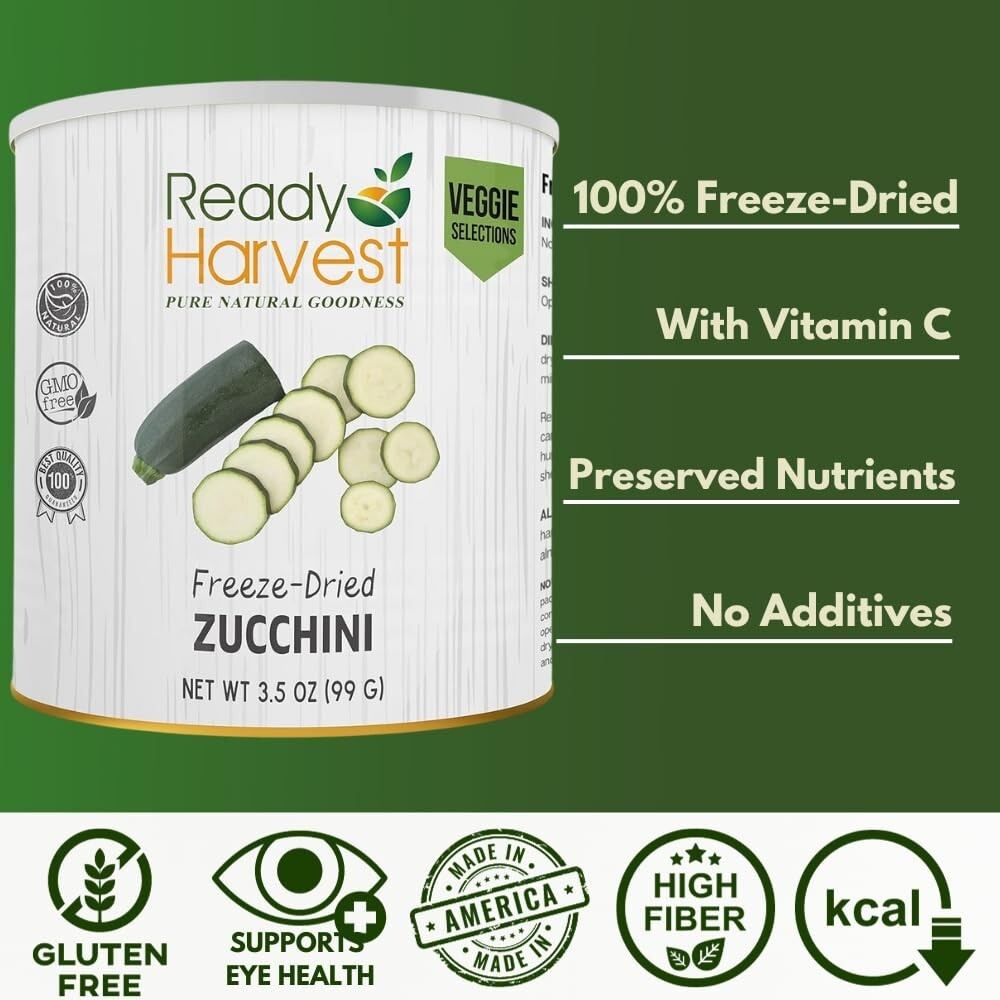 Freeze-Dried Zucchini Can - Emergency Food Supply with 25-Year Shelf Life