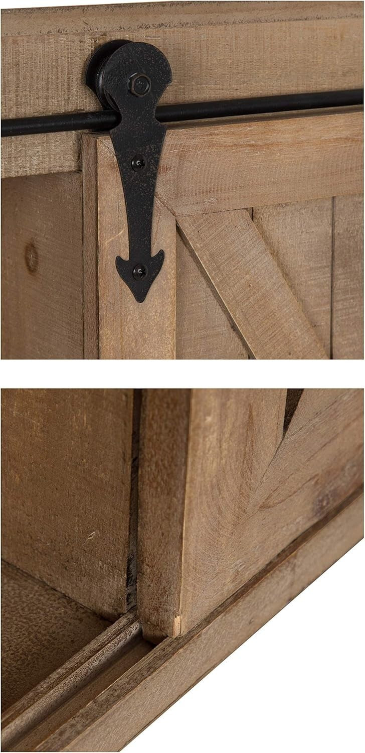 Durable Rustic Brown Bathroom Storage Cabinet with Easy-Access Sliding Door