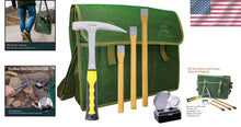 Load image into Gallery viewer, Ergonomic Rock Hammer and Chisel Kit in Tough Musette Bag - Ideal for Beginners