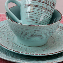 Load image into Gallery viewer, Stunning Tropical Turquoise Dinnerware Set – Full Service for 4, Dishwasher Safe