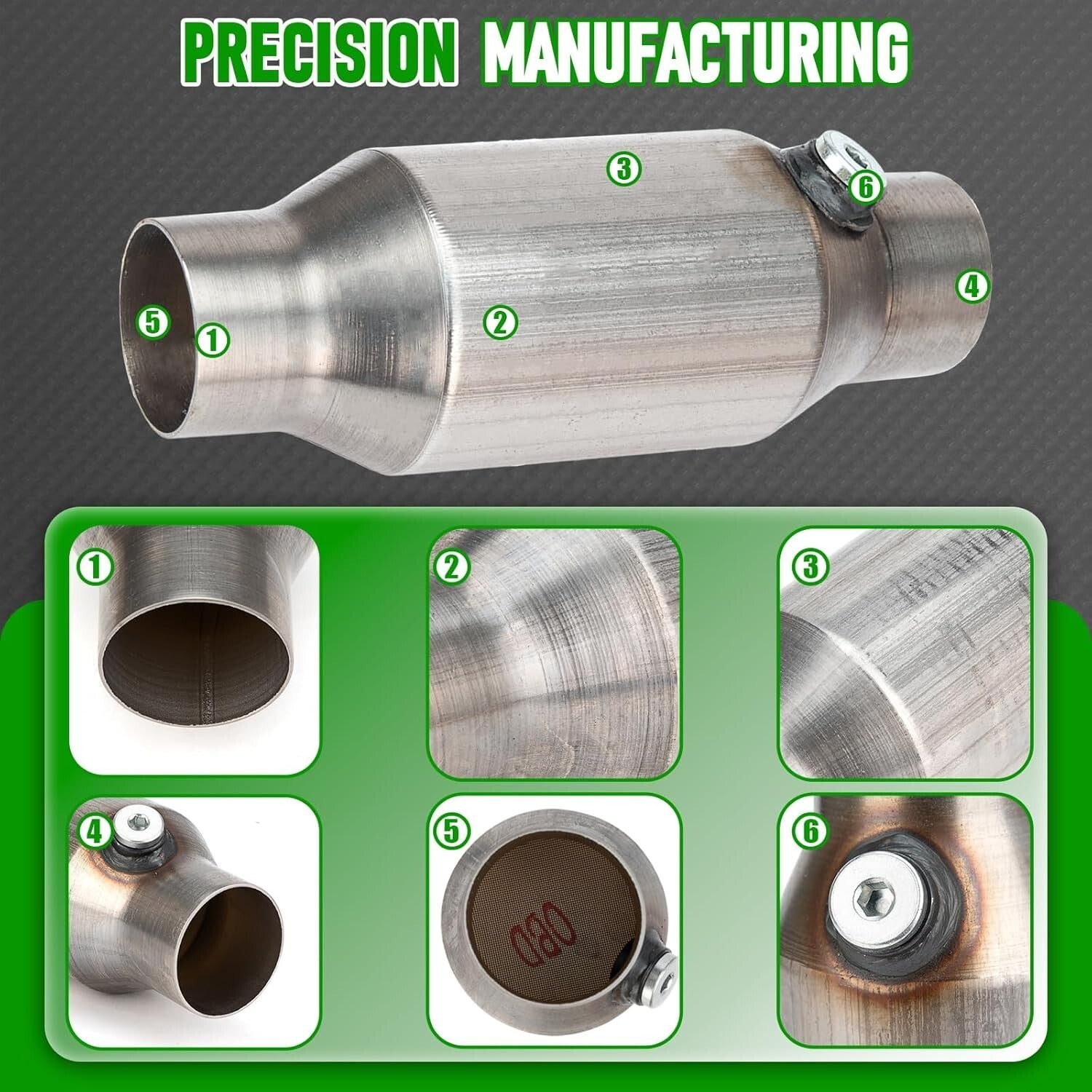 2.5 Inch High Flow Catalytic Converter with Lifetime Assurance - Easy Install