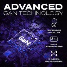 Load image into Gallery viewer, Compact 65W GaN Charger with 3 Ports - Fast Charging for Devices Everywhere