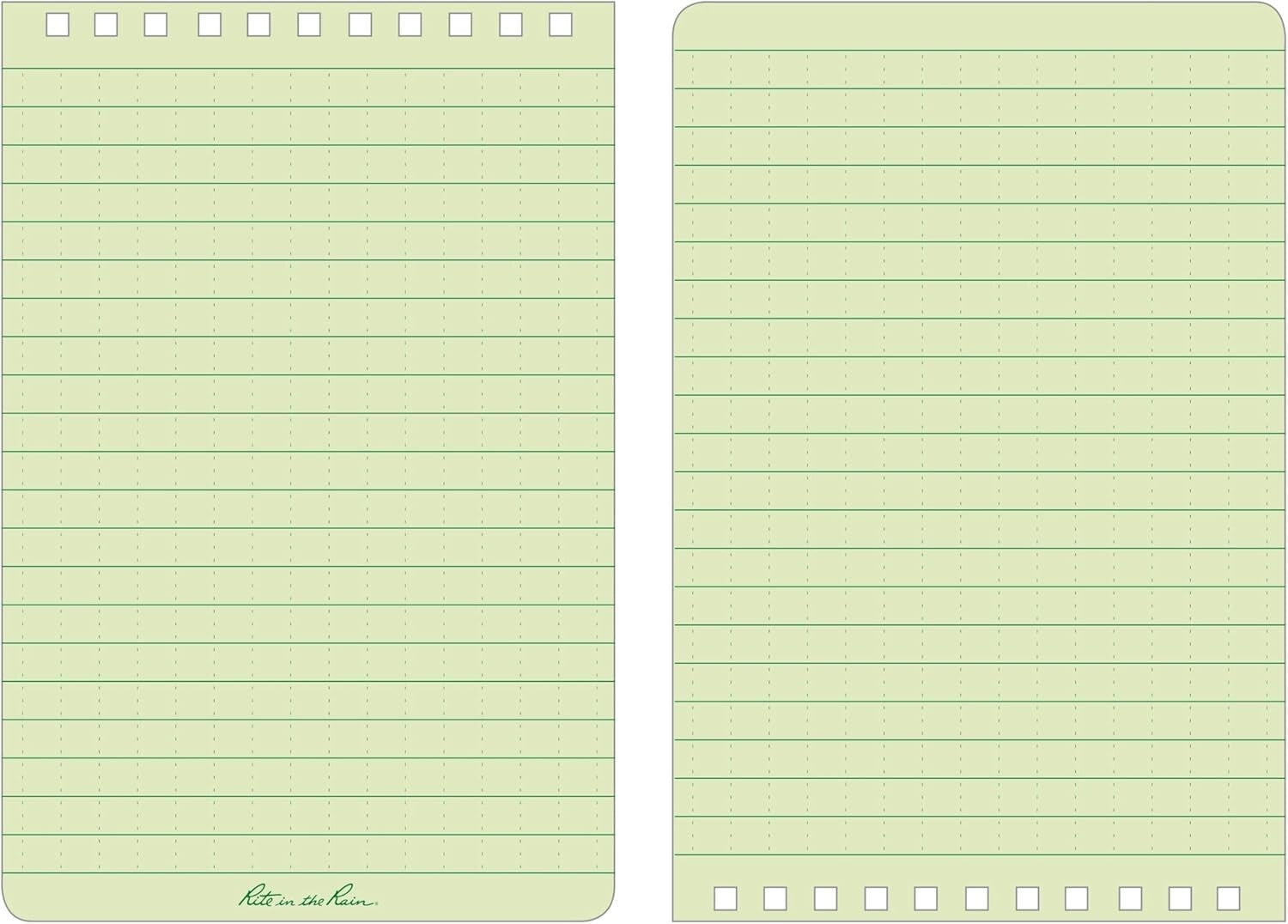 Durable Weatherproof Top Spiral Notebooks, Green - 6-Pack for Active Lifestyles